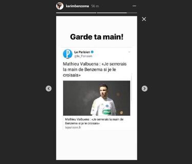 Benzema no perdona a Valbuena y le responde: "Guarda tu mano"