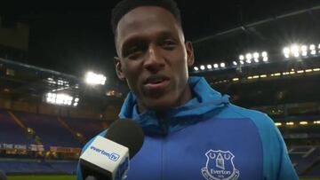 Yerry Mina tras el partido entre Chelsea y Chelsea por Premier League