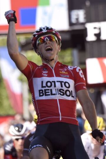 Tony Gallopin celebró la victoria.