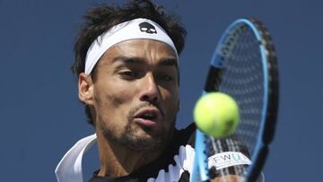 Fabio Fognini durante su partido de primera ronda del US Open.