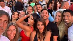Lionel Messi, Luis Su&aacute;rez, Jordi Alba y Cesc F&agrave;bregas de fiesta en la discoteca &#039;Ushua&iuml;a&#039; de Ibiza con sus mujeres en julio del 2019.