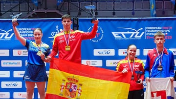 Daniel y María Berzosa, en el podio del Europeo sub19 de Ostrava