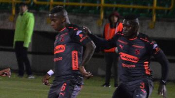 Jugadores de Independiente Medellín en el partido ante Patriotas por la primera fecha de la Liga Águila I-2019.