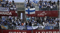 Aficionados del Málaga en un desplazamiento a Granada.