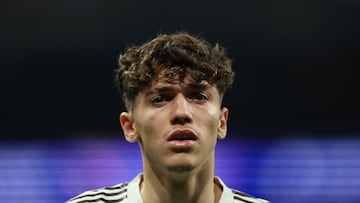 Soccer Football - UEFA Champions League - Play Off - Second Leg - Real Madrid v Benfica - Santiago Bernabeu, Madrid, Spain - February 25, 2026 Real Madrid's Thiago Pitarch REUTERS/Violeta Santos Moura