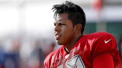 TAMPA, FL - JULY 30: Kicker Roberto Aguayo #19 of the Tampa Bay Buccaneers warms up before Training Camp at One Buc Place on July 30, 2016 in Tampa, Florida. (Photo by Don Juan Moore/Getty Images) *** Local Caption *** Roberto Aguayo