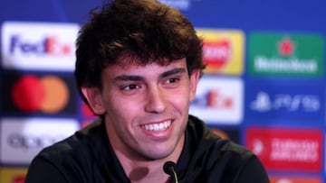 Joao Félix, jugador del Chelsea, durante la rueda de prensa previa al partido contra el Borussia Dortmund.