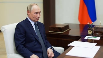 Russian President Vladimir Putin meets with Russian state space corporation Roscosmos Director General Yury Borisov at the Novo-Ogaryovo state residence outside Moscow, Russia November 15, 2024. Sputnik/Vyacheslav Prokofyev/Pool via REUTERS ATTENTION EDITORS - THIS IMAGE WAS PROVIDED BY A THIRD PARTY.