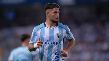 Dani Lorenzo durante un partido con el Málaga.