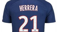 Captura de pantalla de la tienda del Paris Saint-Germain vendiendo la camiseta de Ander Herrera. 