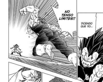 Vegeta desatado. El Megainstinto le hace crecer el poder cuando más daño recibe.