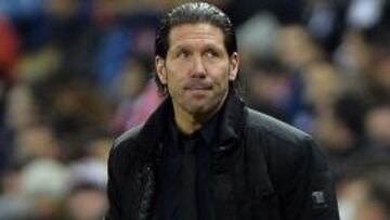 Simeone, el martes en el Vicente Calderón.