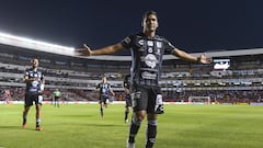  Samuel Sosa celebrates his goal 1-0 of Queretaro during the 9th round match between Queretaro and Atletico San Luis as part of the Torneo Clausura 2024 Liga BBVA MX at La Corregidora Stadium on February 27, 2024 in Santiago de Queretaro, Queretaro, Mexico.