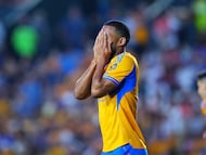 Joaquim Pereira of Tigres during the 11th round match between Tigres UANL and Queretaro as part of the Liga BBVA MX Varonil, Torneo Clausura 2026 at Universitario Stadium, on March 15, 2026 in Monterrey, Nuevo Leon, Mexico.