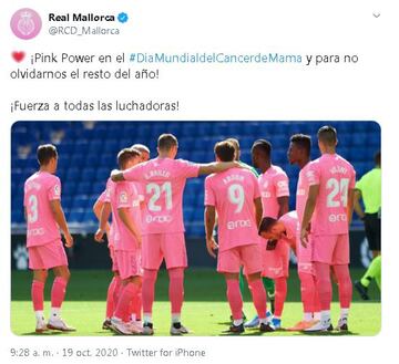 El mundo del deporte unido en el D¨ªa Mundial del C¨¢ncer de Mama