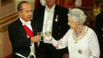 Felipe Calderón y la reina Isabel II