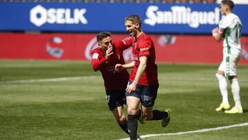 Osasuna 2 - Elche 0: resumen, goles y resultado