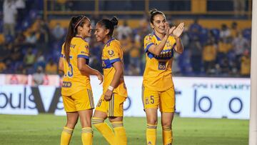 Maria Elizondo celebrates her goal 1-0 of Tigres during the game Tigres UANL vs America, corresponding to Quarterfinal second leg match of the Liga BBVA MX Femenil Clausura Guard1anes 2021, at Universitario Stadium, on May 10, 2021.
<br><br>
Maria Elizondo celebra su gol 1-0 de Tigres durante el partido Tigres UANL vs America, correspondiente al partido de vuelta de Cuartos de Final de la Liga BBVA MX Femenil Clausura Guard1anes 2021, en el Estadio Universitario, el 10 de mayo de 2021.