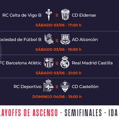 Los playoff a Segunda ya tienen horarios