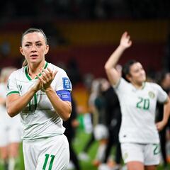 Katie McCabe reacts to Ireland’s draw with Nigeria