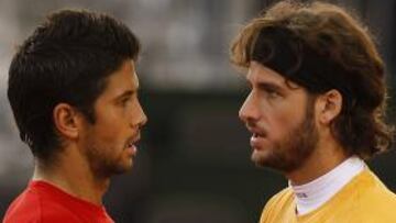 <b>LA PAREJA. </b>Fernando Verdasco y Feliciano López, el dobles habitual de España, en La Cartuja.