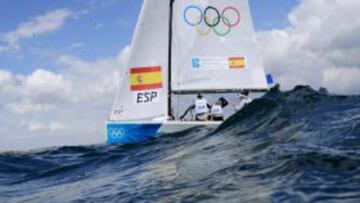 El barco español durante la carrera.