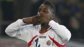 <b>VELOZ. </b>Joel Campbell, en la foto con Costa Rica, llega al Betis.