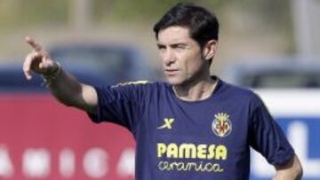 Marcelino durante el entrenamiento del Villarreal