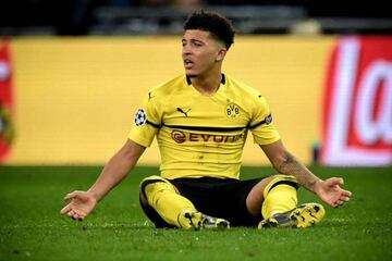 Jadon Sancho in action for Dortmund against Spurs.