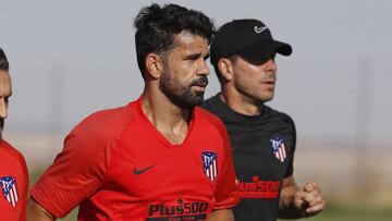 Diego Costa entrenando con el Atl&eacute;tico