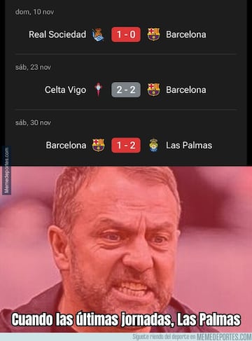 Los memes se ceban con Flick tras la derrota del Barcelona ante Las Palmas