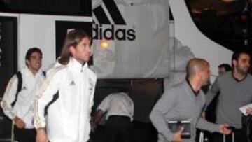 Llegada del Real Madrid a Málaga.