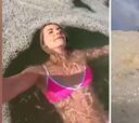 Una infuencer pensó que se bañaba en el mar con espuma y eran aguas con heces