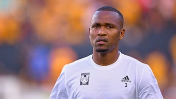 Samir Caetano of Tigres during the 1st round match between Tigres UANL and Necaxa as part of the Torneo Apertura 2024 Liga MX at Universitario Stadium on July 06, 2024 in Monterrey, Nuevo Leon, Mexico.