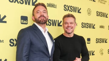 Ben Affleck and Matt Damon at the premiere of "AIR" held at the Paramount Theater on March 18, 2023 in Austin, Texas. (Photo by Christopher Polk/Variety via Getty Images)