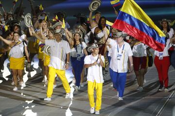 La delegación de Colombia desfila durante la ceremonia de apertura de los XXIII Juegos Centroamericanos y del Caribe.