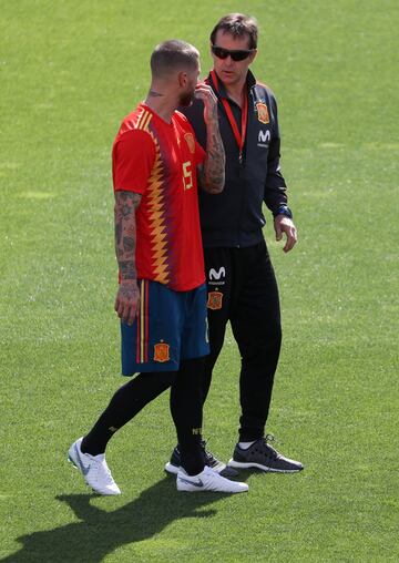 Sergio Ramos y Julen Lopetegui.