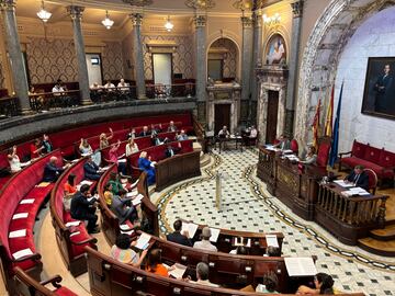 Momento de la votación de la moción de las fichas urbanísticas en el Pleno del Ayuntamiento de Valencia.