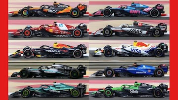 Todos los coches de la F1 2025 en los test de Bahréin.