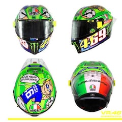 Rossi honra a Totti y Hayden en su casco especial de Mugello