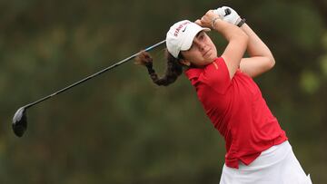 EVANS, GEORGIA - APRIL 03: Andrea Revuelta of Spain plays her shot from the ninth tee during round two of the Augusta National Women's Amateur at Champions Retreat Golf Course on April 03, 2025 in Evans, Georgia. Michael Reaves/Getty Images/AFP (Photo by Michael Reaves / GETTY IMAGES NORTH AMERICA / Getty Images via AFP)