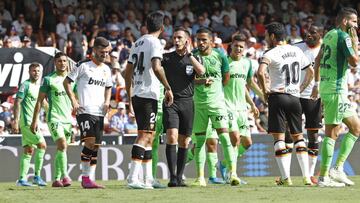 El Leganés, muy enfadado por el penalti de Rubén en Mestalla