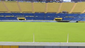 El cabildo renueva el césped del Gran Canaria