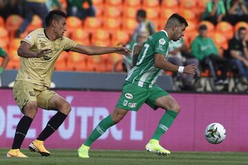 Daniel Muñoz, al minuto 35, anotó el único gol del compromiso en el Atanasio Girardot. Los verdes sumaron tres puntos que los aseguran como líderes del torneo.