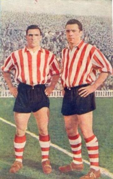 Maguregui junto a Mauri, históricos del Athletic de Bilbao.