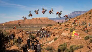 Secuencia del Front Flip de Bienvenido Aguado en el Red Bull Rampage, el viernes 13 de octubre del 2023 en Virgin, Utah, Estados Unidos. 