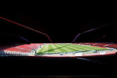 Aspecto del estado del Spotify Camp Nou durante la visita para periodistas que ha realizado el FC Barcelona.