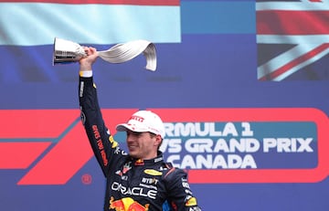 El piloto neerlandes de Red Bull, Max Verstappen,  ganador del GP de Canadá.