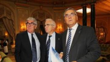 Dani Sánchez Llibre y Joan Collet, junto a Ramon Condal, en el reciente Barcelona Tribuna.