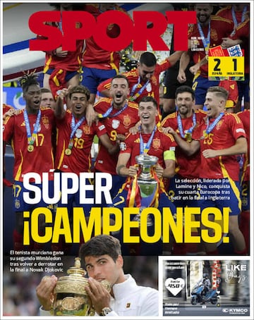 Invencibles, Reyes de Europa... Las portadas del triunfo de España en la Euro